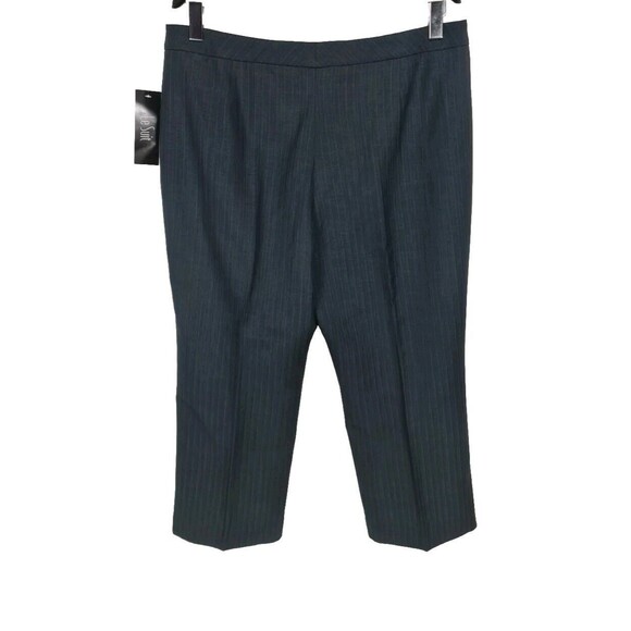 Le Suit Women Career Pantsuit Size 14 Pinstriped Charcoal One Button Blazer 197P - Picture 6 of 10